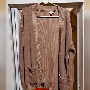 Basic beige cardigan sweater